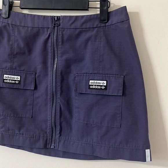 Adidas Originals Reveal Your Voice Ripstop Zip-Front Mini Skirt Purple Size M - Picture 4 of 10